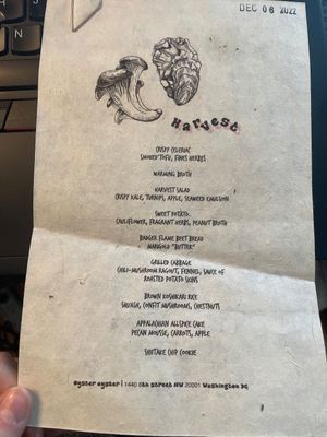 Tasting menu  at Oyster Oyster in Washington