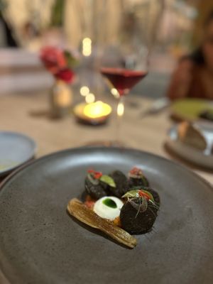 Eggplant meatless balls  at Oyster Oyster in Washington