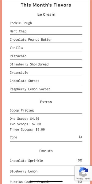 Menu1 at Babes in Sacramento