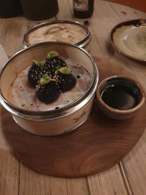 Spicy sweet potato dumplings at Yuma in Zurich