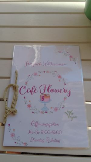 Speisekarte at Café Flowery in Koblenz