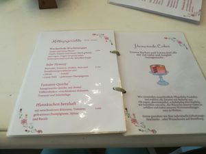 Menu at Café Flowery in Koblenz