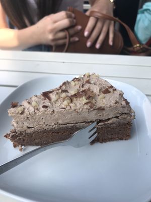 Chocolate-almond-cake (gluten free) at Café Flowery in Koblenz