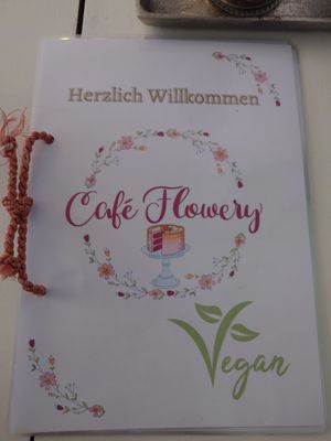 Speisekarte at Café Flowery in Koblenz