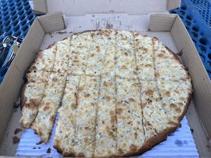 Vegan cheesy bread.   at Monroe Pizza & Pints in Monroe