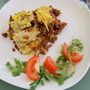 Vegan Lasagna at Tantens Gröna Parkcafé - Gula Villan in Uppsala