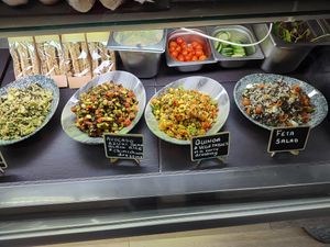 3 out of 4 vegan options on the salads at Jollys Coffee House & Patisserie in Beaumaris