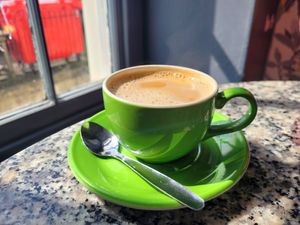 Flat White (Oat Milk) at Jollys Coffee House & Patisserie in Beaumaris