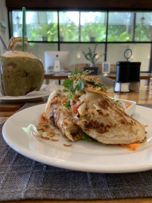 Mushroom Roti is insanely good.  at Home Grain Breakfast and Bistro in Phuket