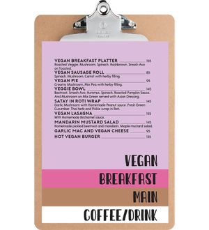 Separate vegan menu!  at Home Grain Breakfast and Bistro in Phuket