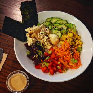 Sushi rice bowl at Little Bento Box in Worcester