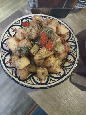 Batata harra at Fattoush in Ghent