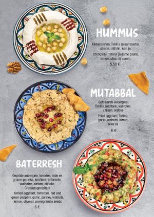 Menu at Fattoush in Ghent