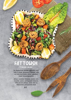 Menu at Fattoush in Ghent