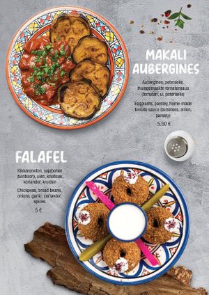 Menu at Fattoush in Ghent