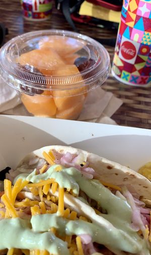 Black Bean Tacos with fresh fruit   at Walt Disney World - Spyglass Grill in Lake Buena Vista