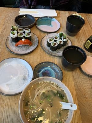 Okimari 1 and Okimari 2 lunch and lunch soup   at Youmiko Sushi - Narbutta in Warsaw