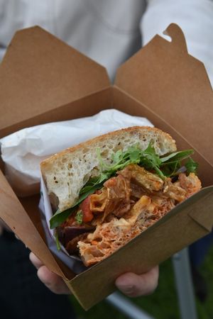 Shaobing Sandwich (65) at Lion Dance Cafe in Oakland