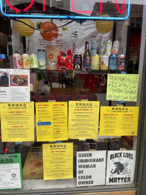 Store front. Spirit of Oakland diversity    at Lion Dance Cafe in Oakland