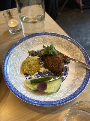 With mushroom pâté   at Lion Dance Cafe in Oakland