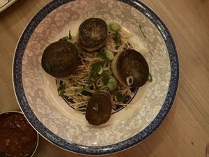 King oyster mushroom scallops  at Lion Dance Cafe in Oakland