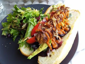 Hotdog at The Vegan Club in Carlton North