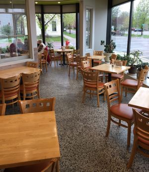 Indoor seating area. There is also outdoor seating. at Saint Peter Food Co-op and Deli in St Peter
