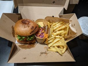 Celeriac burger meal. at Eden Jaxx in Copenhagen