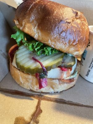 Garden Burger (celery patty)  at Eden Jaxx in Copenhagen