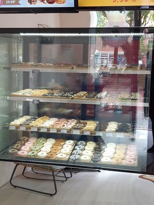 Part of the choice of donuts at Royal Donuts in Kiel