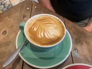 coconut milk flat white at Port Espresso in Brixham