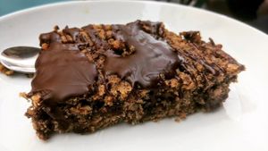 Chocolate blondie at 1001 Saveurs Sauvages in Ajaccio