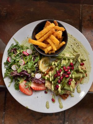 Waffle, polenta fries at 1001 Saveurs Sauvages in Ajaccio