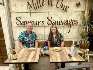 Sitting outsidee  at 1001 Saveurs Sauvages in Ajaccio