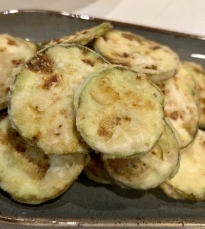 Fried courgette   at Basilikos Restaurant in Skiathos