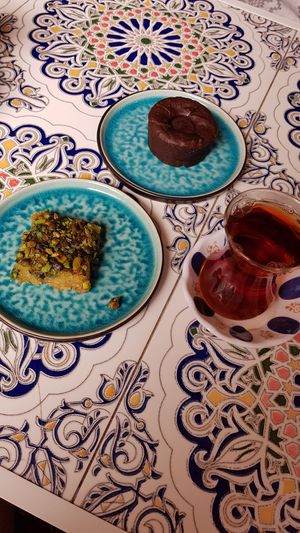 Namura (millet cake) & peanut brownie at BESH in Berlin