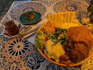 Kofta plate and namura, plus tea at BESH in Berlin