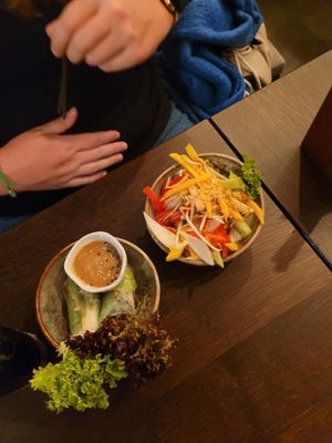 rice paper rolls and veggie bowl at To1980 Vegan in Dusseldorf