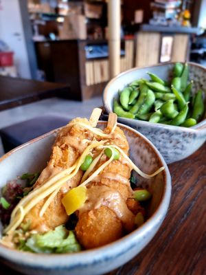 Tifu sticks and edamame at To1980 Vegan in Dusseldorf