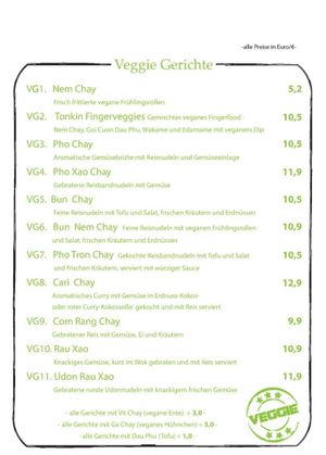 Speisekarte at Tonkin in Flensburg