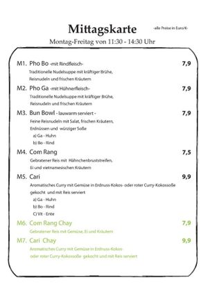 Mittagstisch mit einem veganen Gericht (das andere kann vegan gemacht werden) at Tonkin in Flensburg