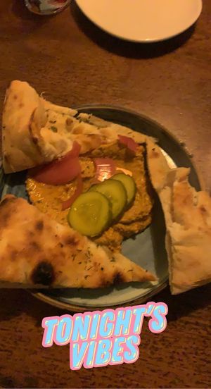 Red pepper and olive Hummus & flatbread   at 360 Cookhouse in Dungarvan