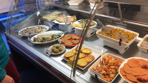 Buffet at Jaa Nu' Rosticceria Vegana in Genoa