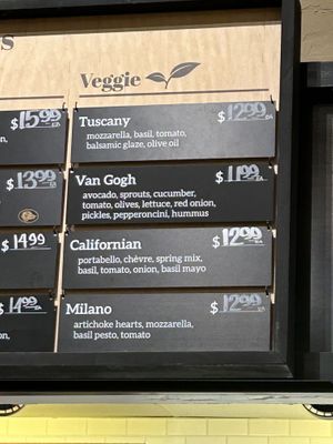 Sandwich options - the Van Gogh is so good!   at Nugget Markets in Davis
