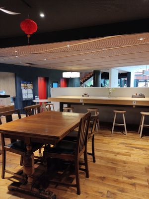 The inside of the restaurant at Ganjin Shokudo 鑑真食堂 in Kumamoto