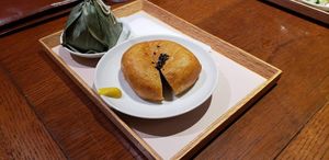 Over the counter food at Ganjin Shokudo 鑑真食堂 in Kumamoto