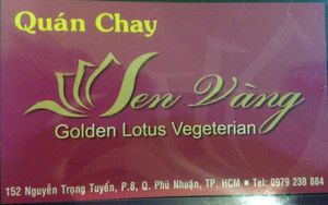 Business card  at Sen Vang in Ho Chi Minh City