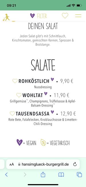 Vegan salads  at Hans im Glück - Mailänder Platz in Stuttgart