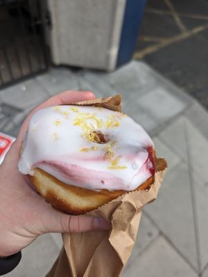 Lemon & raspberry donut at Drury 188-189 in London