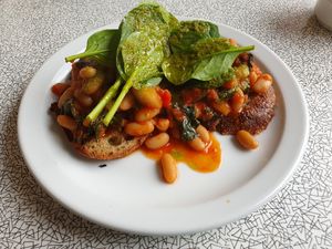 Beans on toast at Curve Roasters in Margate